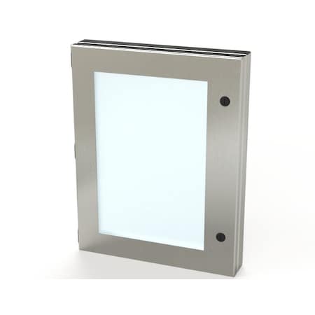 Saginaw Control & Engineering Hinged Window, 18 in. H x 14 in. W x 1-1/2 in. L, 304 Stainless Steel, Polycarbonate SCE-HWK1814SS